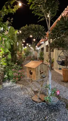 Um jardim no exterior de O Caminho das Dunas