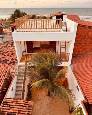 Uma varanda ou terraço em Casa Tartaruga Emboaca Trairí