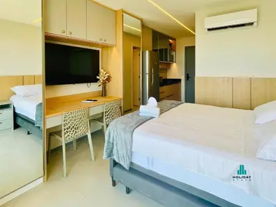 Uma cama ou camas num quarto em Beach Class Meireles by Holiday Stays