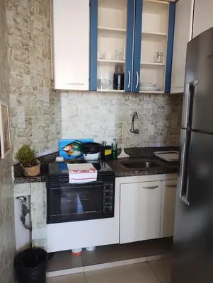 A cozinha ou kitchenette de Flat maravilhoso Beira Mar1056