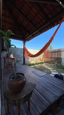 Uma varanda ou terraço em Preá Chalé Tsuru