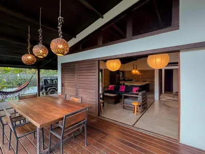 Uma área de estar em Casa Kiteloop Icaraizinho