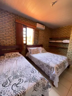 Uma cama ou camas num quarto em Casa de Praia em Flecheiras Ana