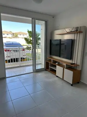 A cozinha ou kitchenette de Apartamento mobiliado na Praia do Futuro com vista para o mar