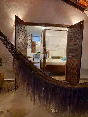 Uma cama ou camas num quarto em Casa Nossa Preá