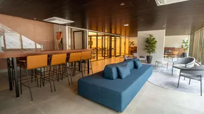 Uma área de estar em Apartamento luxuoso no Meireles