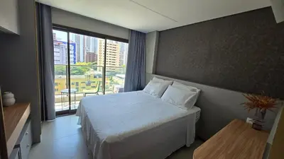 Uma cama ou camas num quarto em Studio in Meireles - Beach Class Meireles