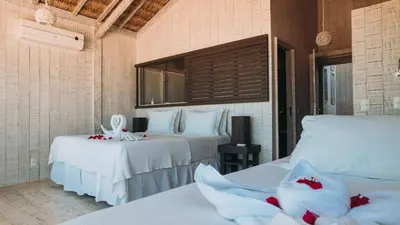 Uma cama ou camas num quarto em Vila Moitas Casa SURI