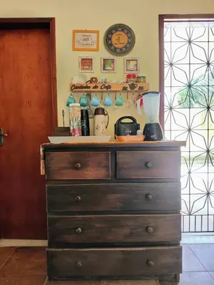 A planta de Casa com churrasqueira, varanda e uma brisa especial