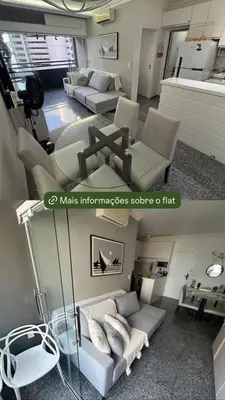 Uma área de estar em Flat-Apartamento- Moderno e Lindo - Vista Beira Mar
