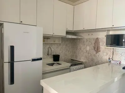 A cozinha ou kitchenette de Flat-Apartamento- Moderno e Lindo - Vista Beira Mar