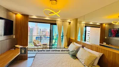 Uma cama ou camas num quarto em Beach Class Meireles by Diego Flats