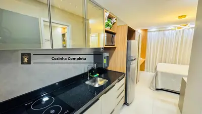A cozinha ou kitchenette de Beach Class Meireles by Diego Flats