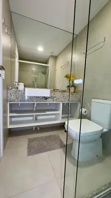 Uma casa de banho em Studio Ônix no Beach Class Meireles
