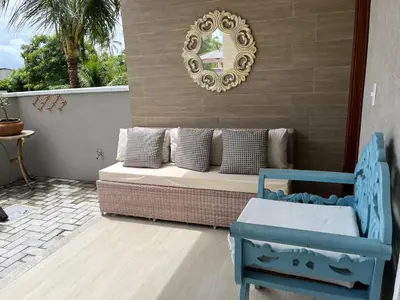 Uma área de estar em Apartamento Flat Flecheiras