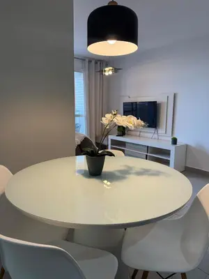 Uma televisão e/ou sistema de entretenimento em Fortaleza Apartment