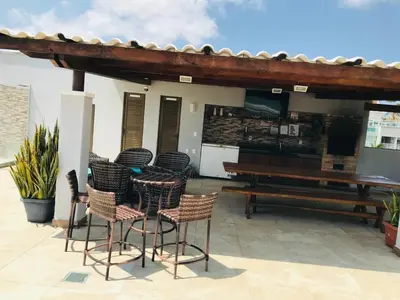 Uma varanda ou terraço em Paraíso em Flecheiras