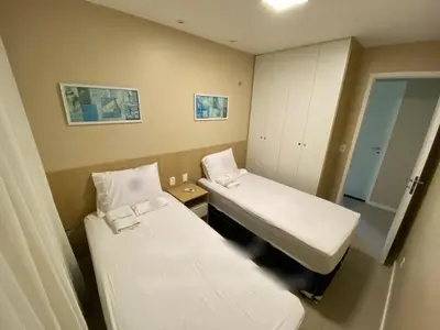 Uma cama ou camas num quarto em Beach Way 2 Quartos Vista Mar, 600m Beach Park Porto das Dunas