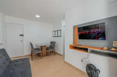 Uma televisão e/ou sistema de entretenimento em Mirante #1004 - Apê confortável by Carpediem