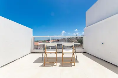 Uma varanda ou terraço em Beach Townhouses 4 - Duplex em Porto das Dunas by Carpediem