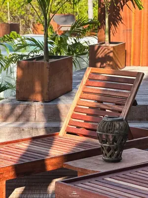 Um jardim no exterior de Vila Moitas Casa TUPI