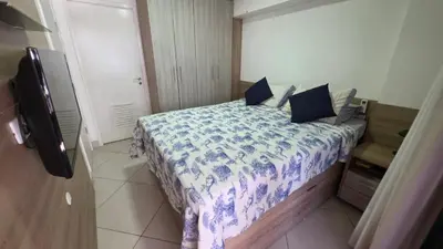 Uma cama ou camas num quarto em Apartamento Beira mar vip Landscape Fortaleza