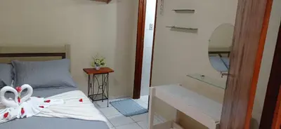 Uma cama ou camas num quarto em Casa na Serra