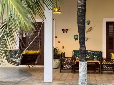 Uma área de estar em Casa de Praia Cascavel