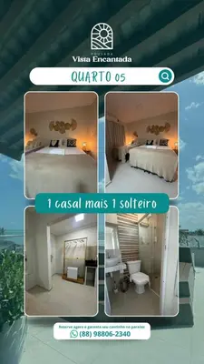 Uma cama ou camas num quarto em Pousada Vista Encantada Preá