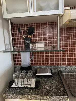 A cozinha ou kitchenette de Aquaville Resort Porto das Dunas