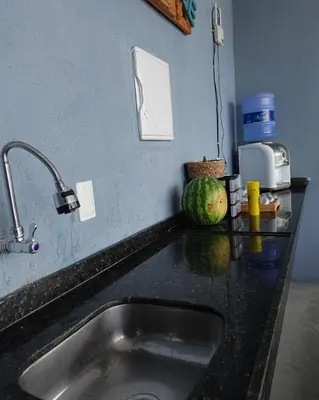 A cozinha ou kitchenette de Casa de Praia em Icaraizinho Anahí Lodge