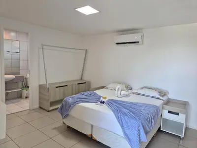 Uma cama ou camas num quarto em Gransol Resort - Vista Mar - 500m do Beach Park - Jacuzzi - Porto das Dunas