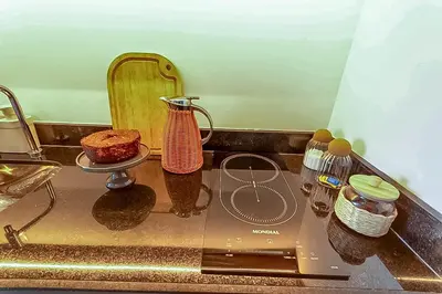 A cozinha ou kitchenette de 1712DuoStay Beach Class Fortaleza