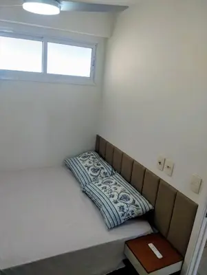 Uma cama ou camas num quarto em Apartamento à beira-mar na Praia do Futuro