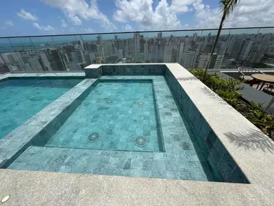 A piscina em ou perto de Beach Class Meireles - Apto de luxo
