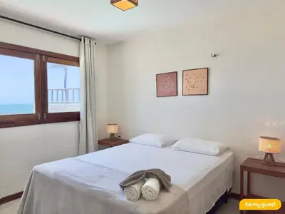 Uma cama ou camas num quarto em Beach-Home Pontal de Maceió