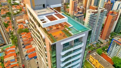 Uma vista geral de Fortaleza ou a vista da cidade a partir do apartamento