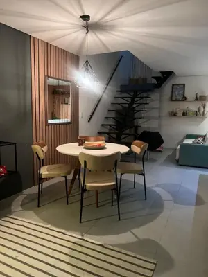 Uma área de estar em Sabiaguaba Duplex Mansão Beach