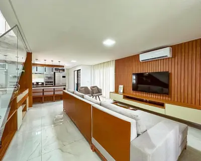 Uma televisão e/ou sistema de entretenimento em Casa Moderna & Conforto