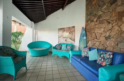 Uma área de estar em Casa para temporada cumbuco