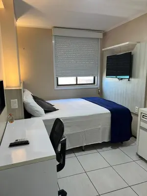 Uma cama ou camas num quarto em Apartamento 2 quartos vista mar praia de iracema mobiliado