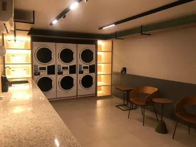 A cozinha ou kitchenette de Studio Safira no Meireles próximo à Praia de Iracema