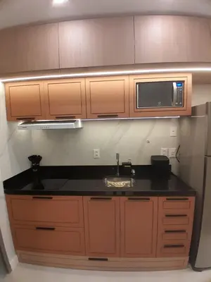 A cozinha ou kitchenette de Studio Rubi no Meireles próximo à Beira-Mar