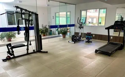 O centro de fitness e/ou as comodidades de fitness de Apartamento no Beach Place Cumbuco