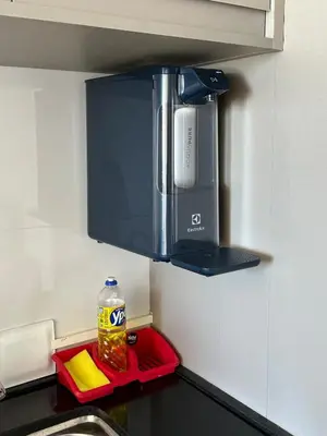 A cozinha ou kitchenette de Apartamento novo, com vista para o mar e pé na areia!