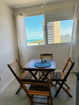 Uma varanda ou terraço em Apartamento novo, com vista para o mar e pé na areia!