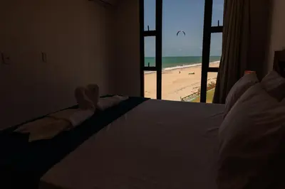 Uma cama ou camas num quarto em Varandas do Mar - Apt 305 Beachfront