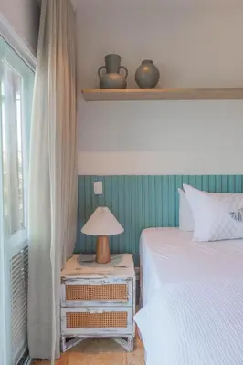 Uma cama ou camas num quarto em Apt 402 Penthouse Cumbuco