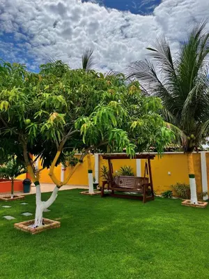 Um jardim no exterior de Casa Barra da Sucatinga-Beberibe