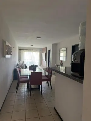 Uma televisão e/ou sistema de entretenimento em Apto no Aquaville resort perto do Beach Park